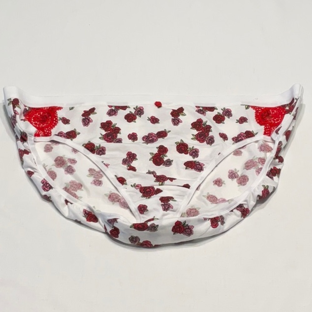 Cacique Cotton Hipster Roses and Lace NWOT